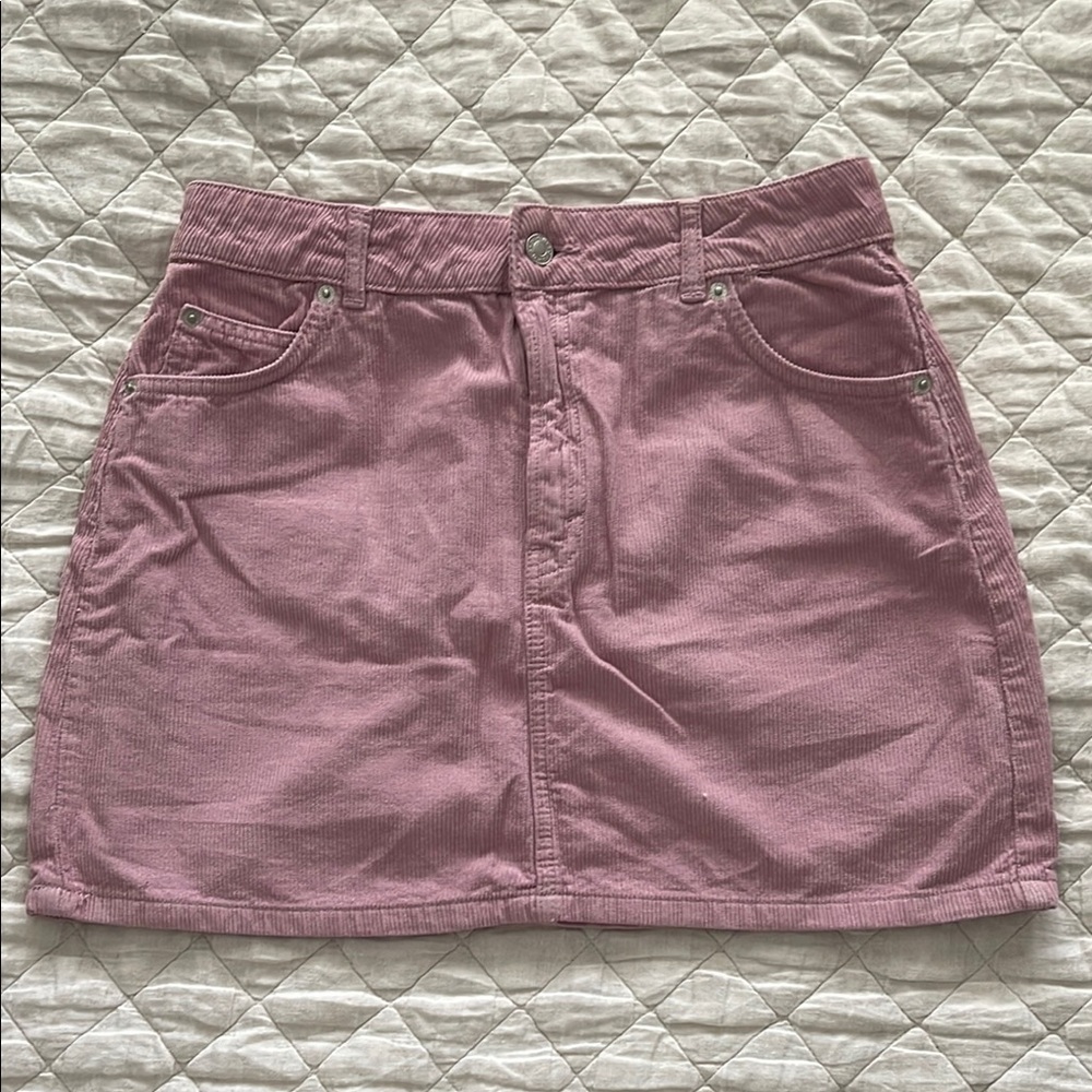 Top Shop Pink Corduroy Mini Skirt